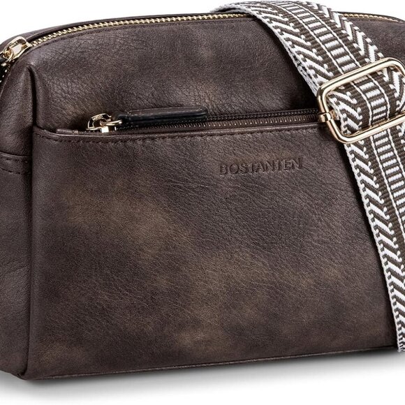 Accessories - Small Vegan Leather Crossbody Purse for Women Multi Pocket Shoulder Bag